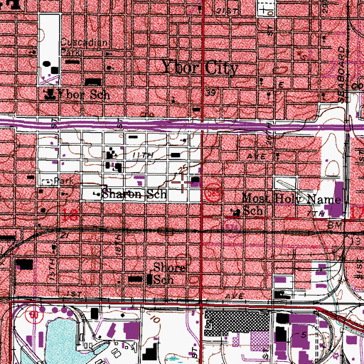 Topographic Map of Hillsborough County Sheriff's Office Operations Center, FL