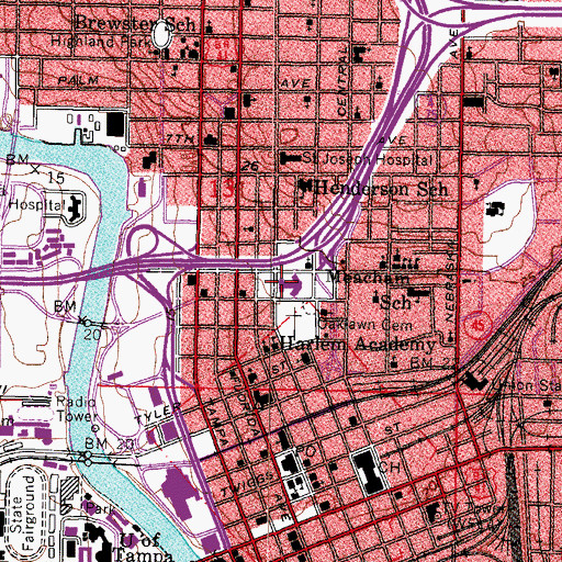 Topographic Map of Hillsborough County Sheriff's Office Criminal Registration, FL