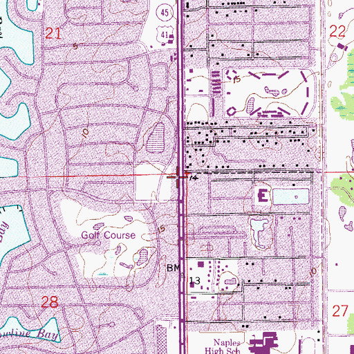 Topographic Map of Federal Bureau of Investigation - Naples Resident Agency, FL