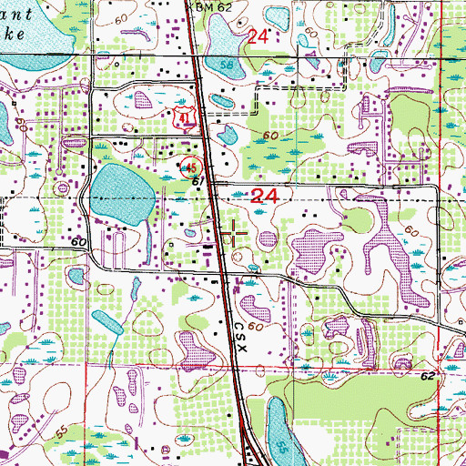 Topographic Map of Hillsborough County Sheriff's Office Lutz Community Station, FL