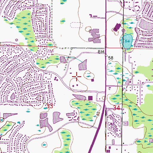 Topographic Map of Hillsborough County Sheriff's Office Northdale Community Station, FL