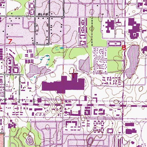 Topographic Map of Hillsborough County Sheriff's Office University Community Station, FL