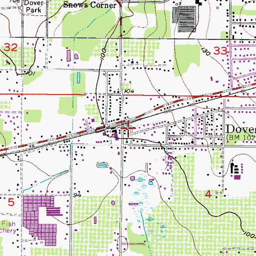 Topographic Map of Hillsborough County Sheriff's Office Dover Community Station, FL