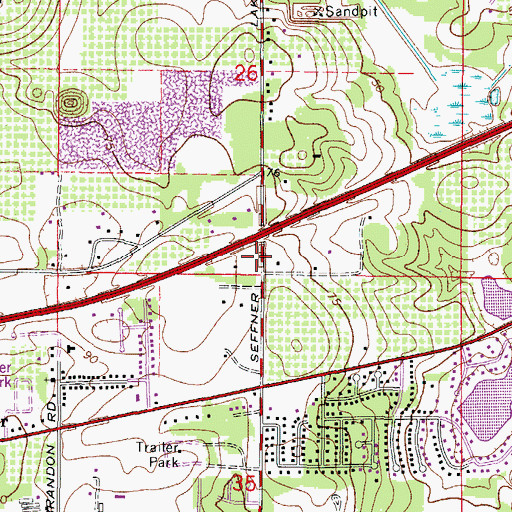 Topographic Map of Hillsborough County Sheriff's Office Community Substation Seffner, FL