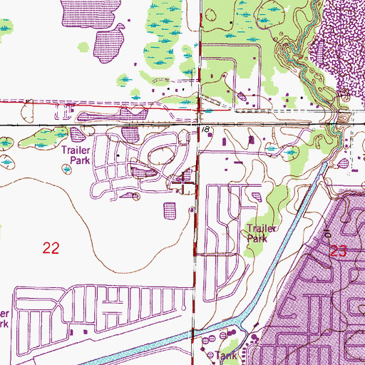 Topographic Map of Hillsborough County Sheriff's Office Sheldon Road Community Station, FL