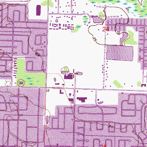 Topographic Map of Hillsborough County Sheriff's Office Community Substation Town and Country, FL