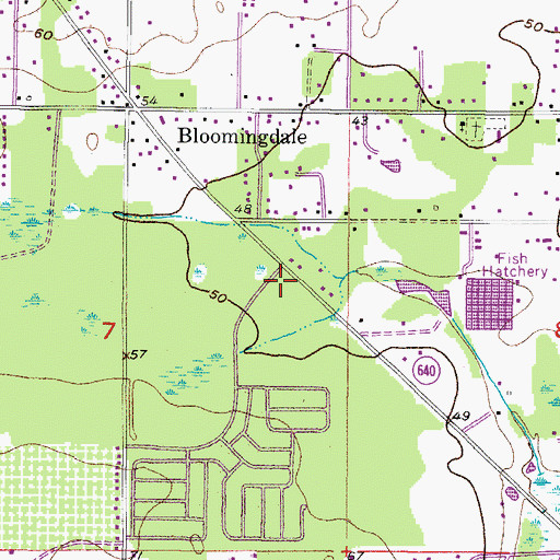 Topographic Map of Hillsborough County Sheriff's Office Bloomingdale Community Station, FL
