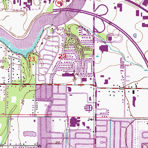 Topographic Map of Hillsborough County Sheriff's Office Palm River Community Station, FL