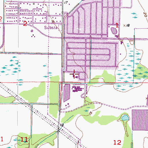 Topographic Map of Hillsborough County Sheriff's Office Progress Village Community Station, FL