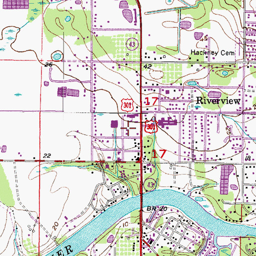 Topographic Map of Hillsborough County Sheriff's Office Riverview Community Station, FL