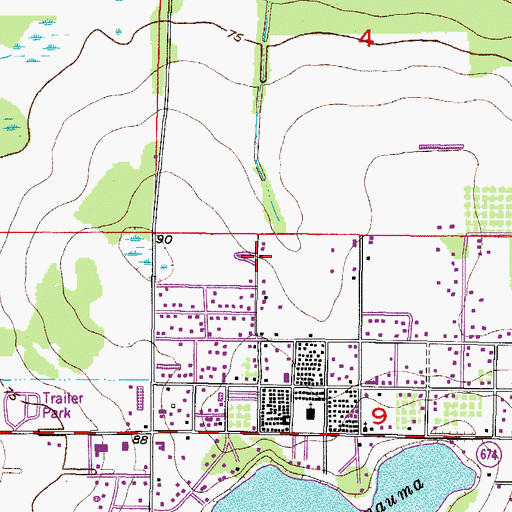 Topographic Map of Hillsborough County Sheriff's Office Wimauma Community Station, FL