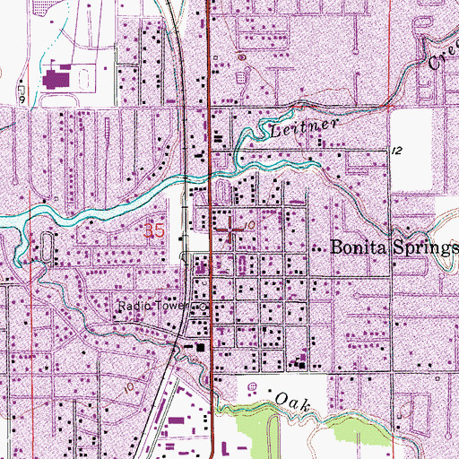 Topographic Map of Lee County Sheriff's Office Bonita Substation, FL