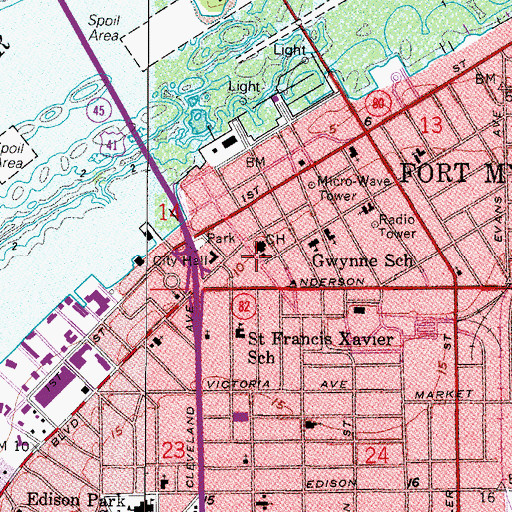 Topographic Map of Lee County Jail, FL