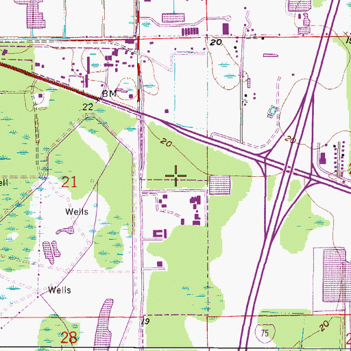 Topographic Map of Lee County Sheriff's Office Core Division, FL