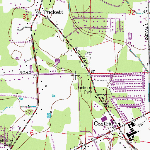 Topographic Map of East Baton Rouge Parish Sheriff's Office Central, LA