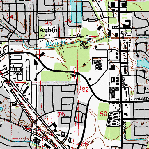 Topographic Map of Baton Rouge Police Department Third District, LA