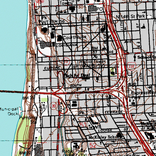 Topographic Map of Baton Rouge Police Department - Recruiting, LA