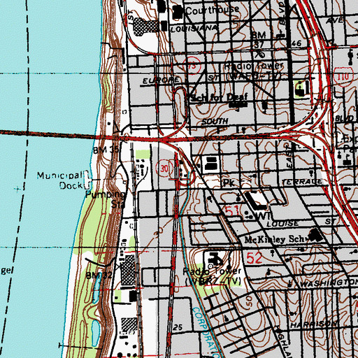 Topographic Map of Louisiana Sheriff's Association - Office, LA