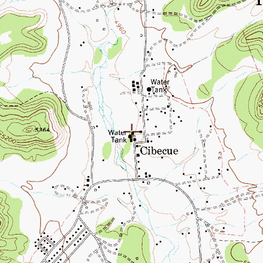 Topographic Map of Cibecue Chapter House, AZ