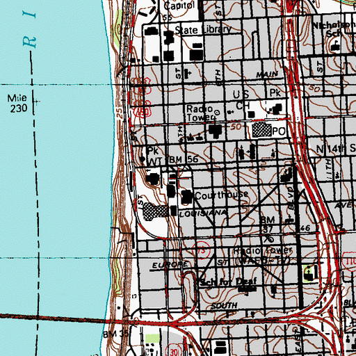 Topographic Map of East Baton Rouge Parish Sheriff's Office, LA