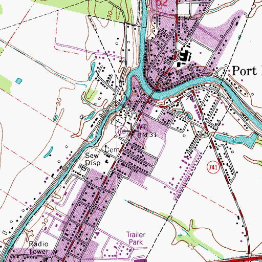 Topographic Map of Port Barre Police Department, LA