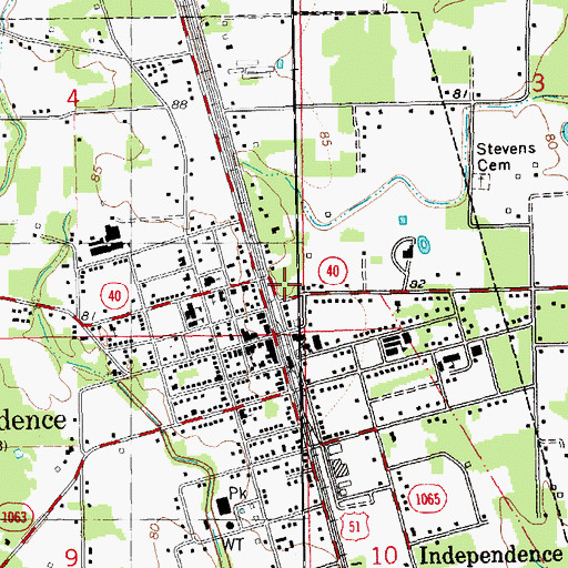 Topographic Map of Independence Police Department - Chief, LA