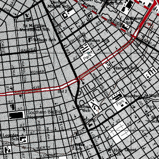 Topographic Map of New Orleans Police Department - Magnolia, LA