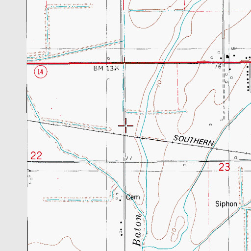 Topographic Map of Vermilion Parish Police Jury, LA