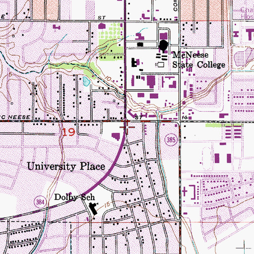 Topographic Map of Lake Charles Police Service Center, LA