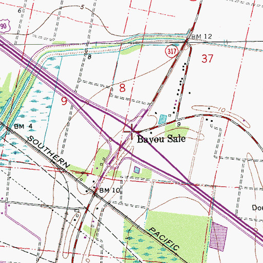 Topographic Map of Saint Mary Parish Sheriff's Office, LA