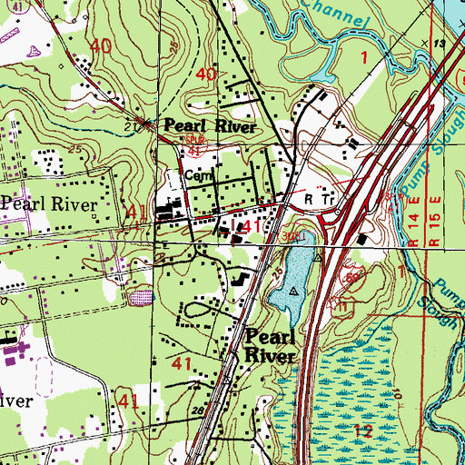 Topographic Map of Pearl River Police Department, LA