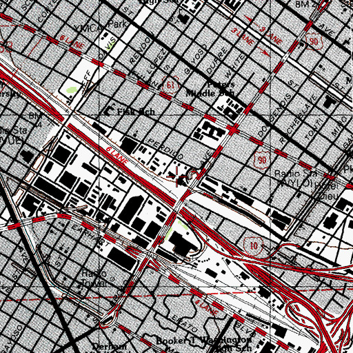 Topographic Map of Orleans Parish Sheriff's Office Eastbank Office, LA