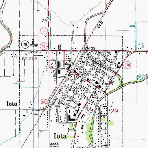 Topographic Map of Iota Police Department, LA