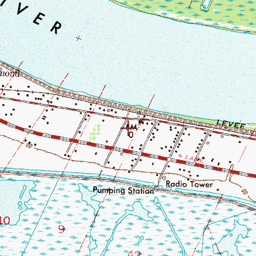 Topographic Map of Plaquemines Parish Sheriff's Office 2nd District, LA
