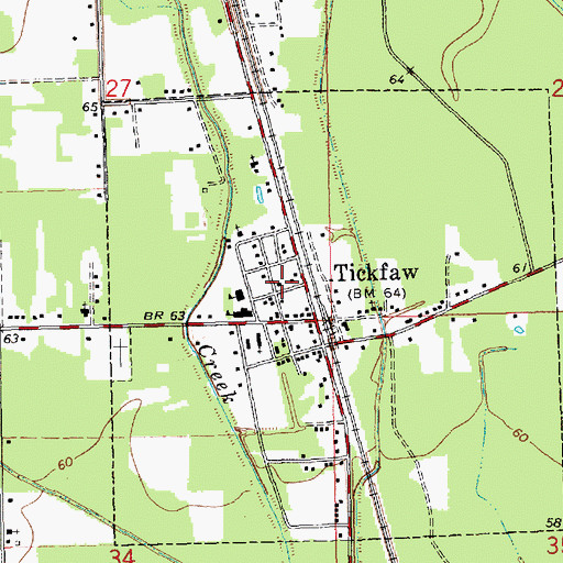 Topographic Map of Tickfaw Police Department, LA