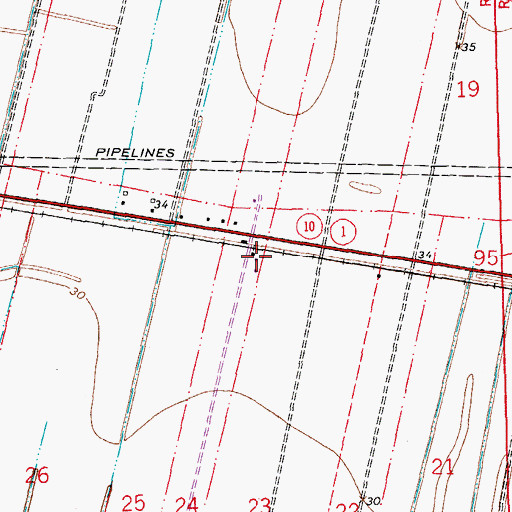 Topographic Map of New Roads Police Department - Maintenance Shop, LA