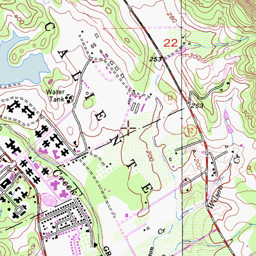 Topographic Map of Agua Caliente, CA