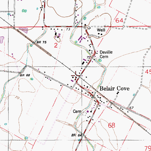 Topographic Map of Evangeline Parish Sheriff's Office, LA