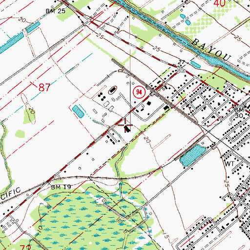 Topographic Map of Saint Martin Parish Sheriff's Office, LA