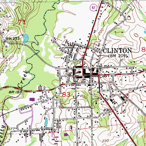 Topographic Map of Clinton Police Department, LA