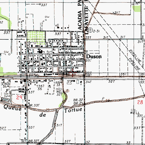 Topographic Map of Duson Police Department, LA