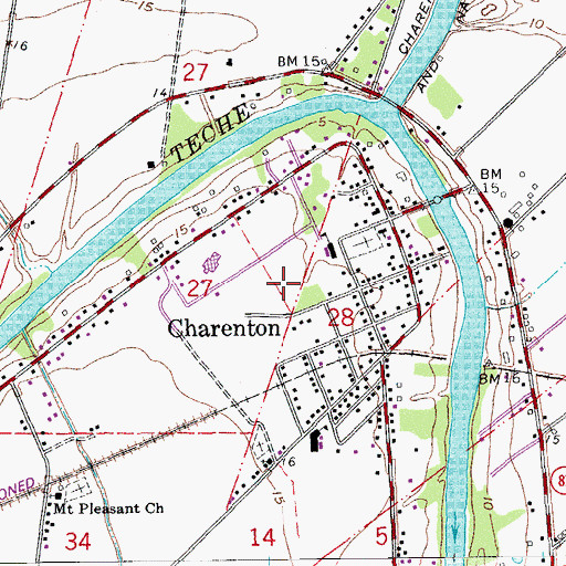 Topographic Map of Chitimacha Police Department, LA