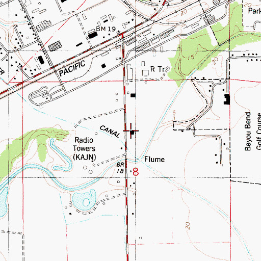 Topographic Map of Acadia Parish Police Jury Barn, LA