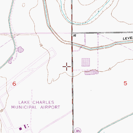 Topographic Map of South Lake Charles Calcasieu Parish Sheriff's Office, LA