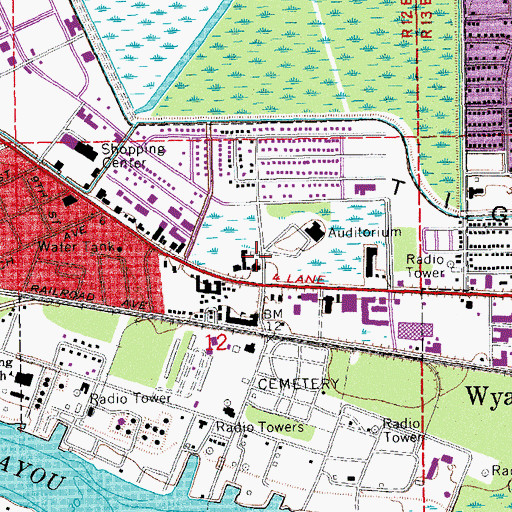 Topographic Map of Morgan City Police Department, LA