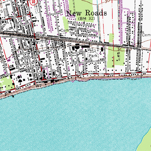 Topographic Map of Pointe Coupee Parish Sheriff's Office, LA