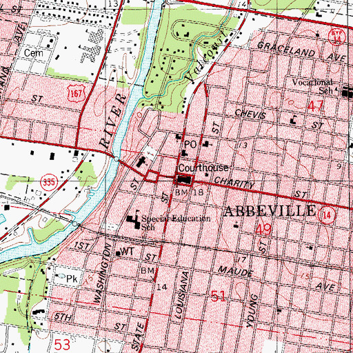 Topographic Map of Vermilion Parish Sheriff's Office Administration, LA
