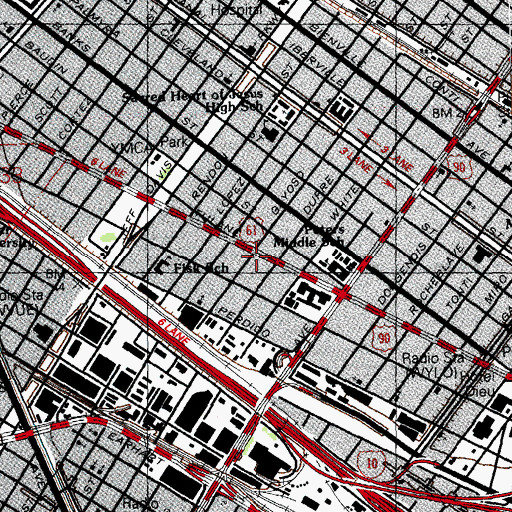 Topographic Map of New Orleans Police Department - Crime Lab, LA