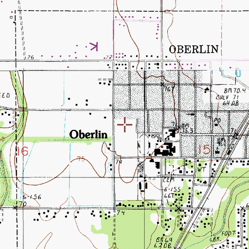 Topographic Map of Allen Parish Police Jury, LA