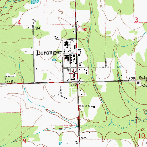 Topographic Map of Tangipahoa Parish Sheriff's Office Loranger Sub Station, LA